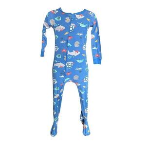 Toddler Boys Carters Simple Joys Shark Cotton Footie Sleeper Pajamas - Sz 3T